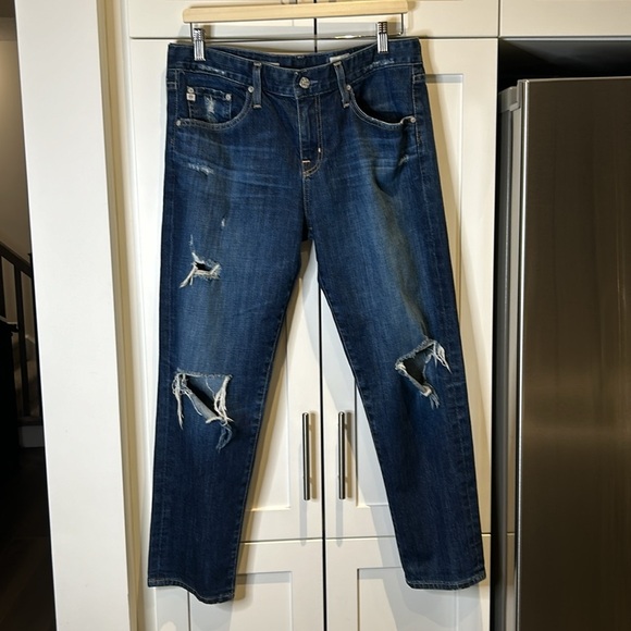 AG The Ex-Boyfriend Slim Slouchy Slim Distressed Jeans Women’s Size 30 - Picture 13 of 14